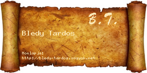 Bledy Tardos névjegykártya